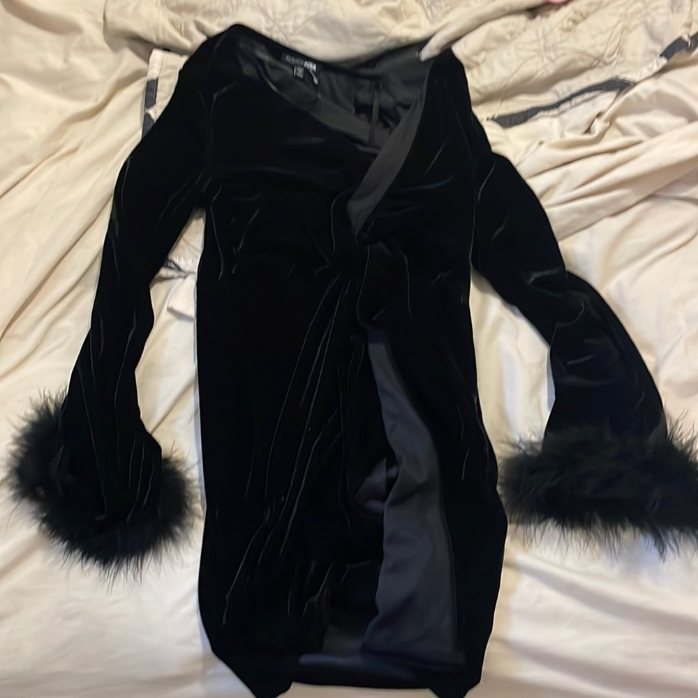 Fashionova black velvet dress